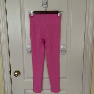 Hot pink nylon women’s athletic leggings